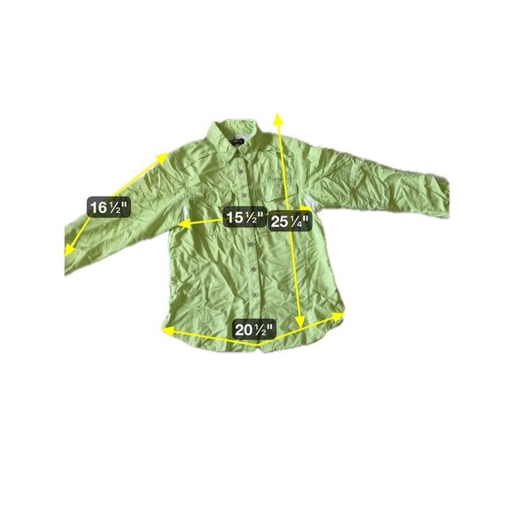 Habit Womens Lime Green Nylon Button-Up Shirt W/ 30+ Solar Factor S/P - Picture 10 of 10